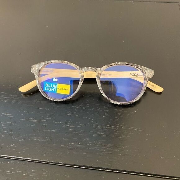 💼Round Tortoiseshell Clear and Black  Glasses, Readers with Blue Light Blocking - Picture 5 of 5